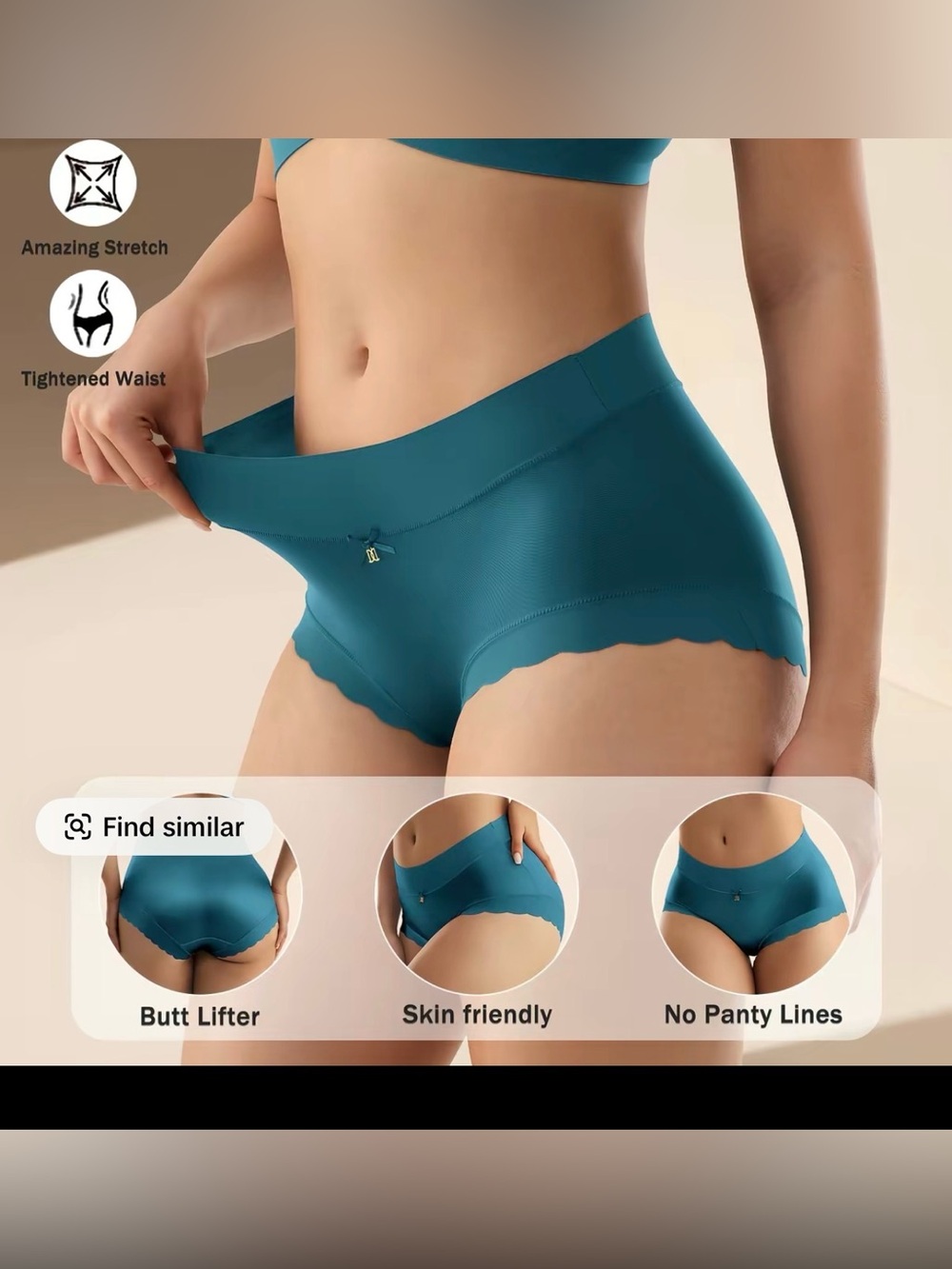 6 Silky High-Waist Hip-Lifting Women's Briefs — Multi Color - Picture 4 of 10